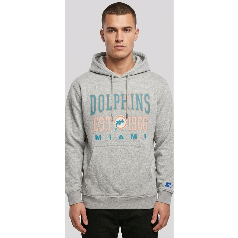 Starter Miami Dolphins Hoodie Mens Medium Gray Excellent NFL Graphic Pullover